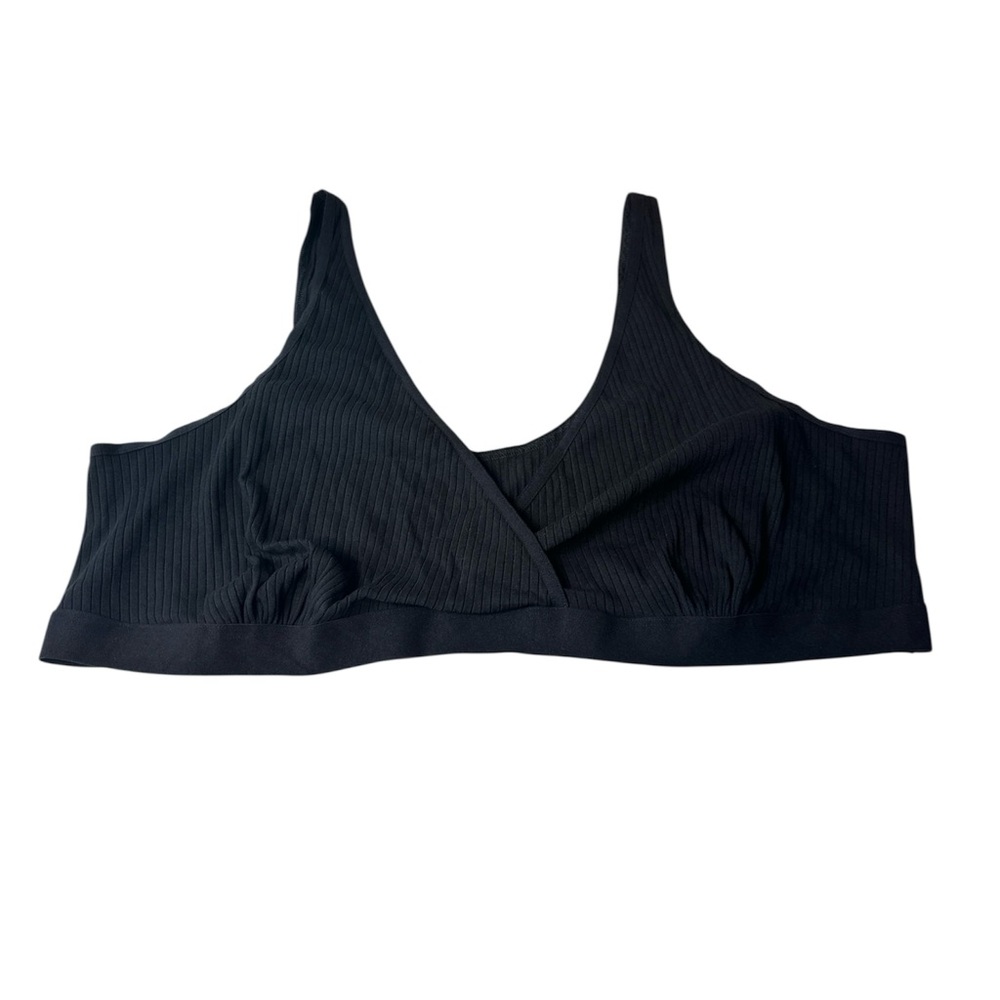 Storq Women’s Classic Ribbed Classic Black Nursing & Sleep Twist Bra Size 8/4X - Picture 2 of 6